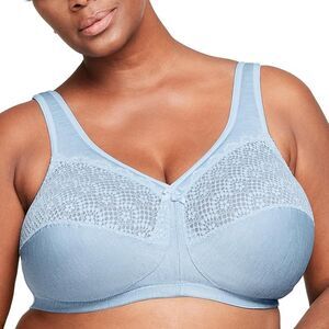 Glamorise Women's Plus Size MagicLift Moisture Control Bra Wirefree #1064 44C